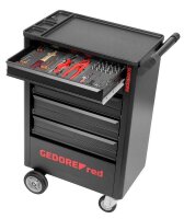 GEDOREred GEDWorker R20152205 Werkstattwagen mit Lochwand schwarz 5 Schubladen
