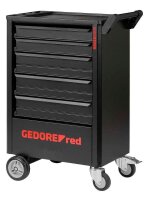 GEDOREred GEDWorker R20152205 Werkstattwagen mit Lochwand schwarz 5 Schubladen