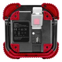 GEDOREred R95400145 LED Akku-Baustrahler rot, schwarz