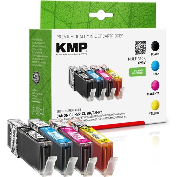 KMP C90V  schwarz, cyan, magenta, gelb Druckerpatronen kompatibel zu Canon CLI-5