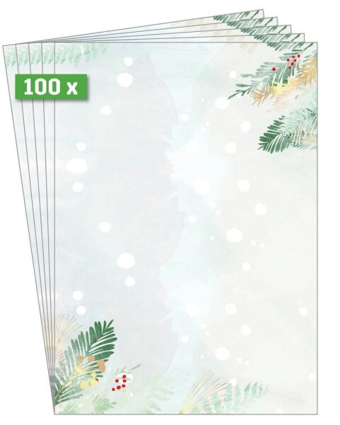 SIGEL Weihnachtsbriefpapier Christmas Forest Motiv DIN A4 90 g/qm 100 Blatt