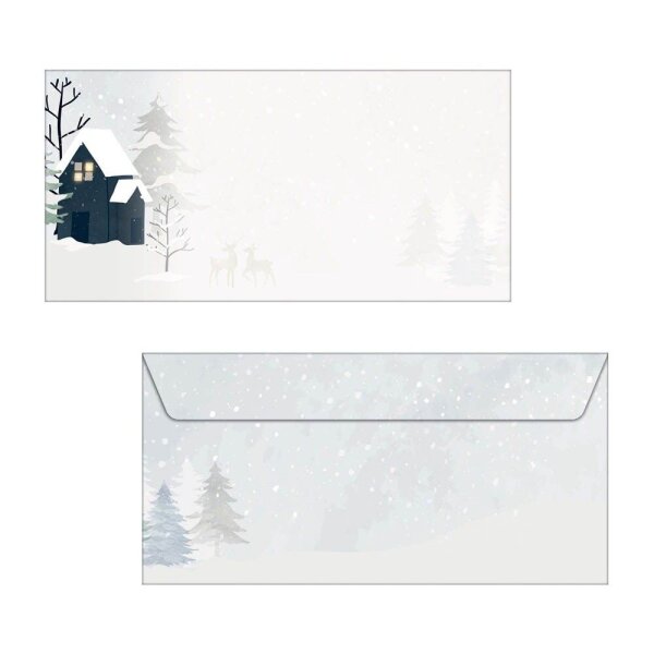 SIGEL Weihnachtsbriefumschläge Cozy Christmas DIN lang ohne Fenster, 25 St.