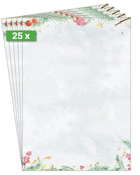 SIGEL Weihnachtsbriefpapier Christmas Magic  Motiv DIN A4 90 g/qm 25 Blatt