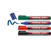 edding 330 Permanentmarker farbsortiert 1,0 - 5,0 mm, 4 St.