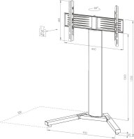 VCM my media TV-Ständer Stadino Mini schwarz, silber
