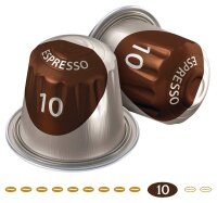 JACOBS ESPRESSO INTENSO Kaffeekapseln, Arabica- und Robustabohnen kräftig, 10 St.