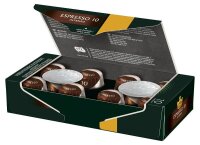 JACOBS ESPRESSO INTENSO Kaffeekapseln, Arabica- und Robustabohnen kräftig, 10 St.