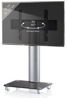 VCM my media TV-Ständer mit Rollen Tosal silber, schwarzglas