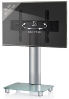 VCM my media TV-Ständer mit Rollen Tosal silber, mattglas