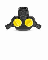 KÄRCHER Wasserverteiler für Gartenschlauch 2-Wege-Verteiler 2.645-199.0, 21 mm (G 1/2 Zoll), 26,5 mm (G 3/4 Zoll) Gewinde, 1 St.