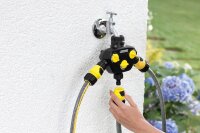 KÄRCHER Wasserverteiler für Gartenschlauch 3-Wege-Verteiler 2.645-200.0, 26,5 mm (G 3/4 Zoll), 33,3 mm (G 1 Zoll) Gewinde, 1 St.