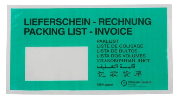 WIHEDÜ Lieferscheintaschen Pergamin Papier DIN lang 250 St.