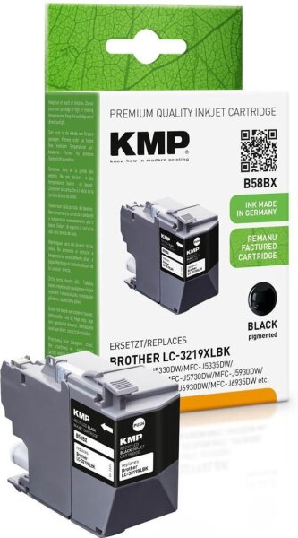 KMP B58BX schwarz Druckerpatrone kompatibel zu brother LC-3219XLBK
