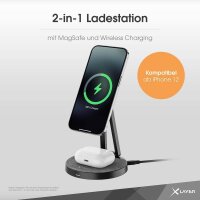 XLAYER MagFix Pro 2 in 1 Induktive Ladestation schwarz, 15 Watt