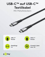 goobay Ladekabel mit Adapter schwarz, Kabellänge: 1,0 m, 65 Watt