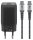 goobay Ladekabel mit Adapter schwarz, Kabellänge: 1,0 m, 65 Watt