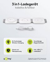 goobay 3-in-1 Induktive Ladestation weiß, 15 Watt