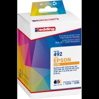 edding EDD-492 schwarz, cyan, magenta, gelb Druckerpatronen kompatibel zu EPSON 27XL / T2711XL/12XL/13XL/14XL, 4er-Set
