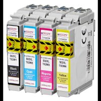 edding EDD-614 schwarz, cyan, magenta, gelb Druckerpatronen kompatibel zu EPSON 502XL/T02W64, 4er-Set