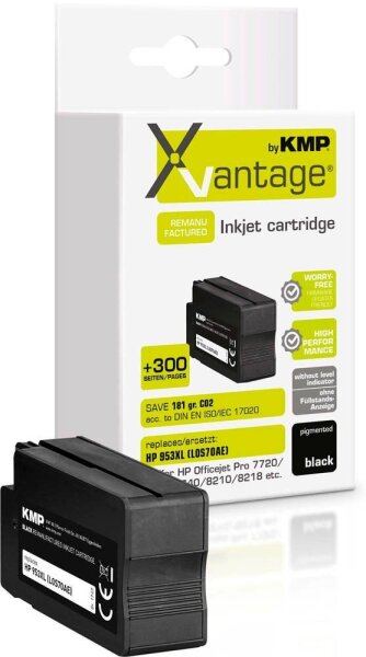 KMP XVantage® schwarz pigmentiert Druckerpatrone kompatibel zu HP 953XL (L0S70AE)