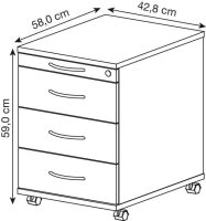HAMMERBACHER AC30 Rollcontainer grafit 4 Auszüge...