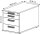 HAMMERBACHER Solid TC30 Rollcontainer grafit 4 Auszüge 42,8 x 80,0 x 51,2 cm