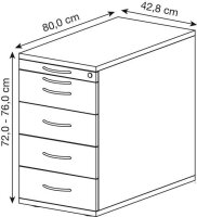 HAMMERBACHER Solid SC50 Standcontainer grafit 5...
