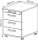 HAMMERBACHER Solid AC30 Rollcontainer grafit 4 Auszüge 42,8 x 58,0 x 59,0 cm