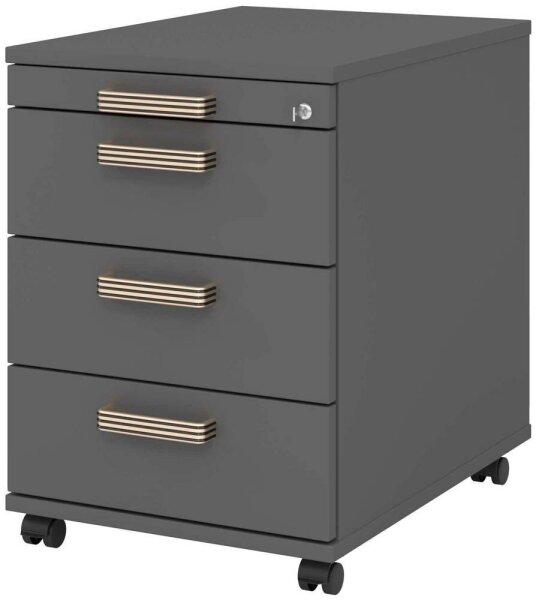 HAMMERBACHER Solid AC30 Rollcontainer grafit 4 Auszüge 42,8 x 58,0 x 59,0 cm