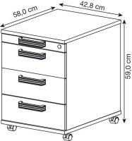 HAMMERBACHER Solid AC30 Rollcontainer grafit 4...