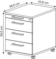 HAMMERBACHER AC30 Rollcontainer grafit 4 Auszüge...