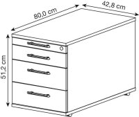 HAMMERBACHER Solid TC30 Rollcontainer grafit 4...