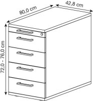 HAMMERBACHER Solid SC50 Standcontainer grafit 5...