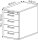 HAMMERBACHER Solid SC50 Standcontainer grafit 5 Auszüge Metall-Stangengriff chrom, gebürstet 42,8 x 80,0 x 72,0 - 76,0 cm