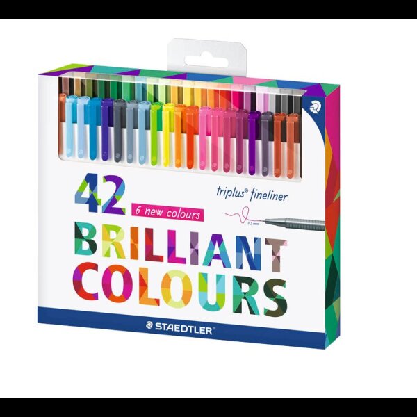 STAEDTLER triplus Fineliner farbsortiert 0,3 mm, 42 St.