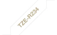 brother Textil-Schriftband TZe-R234 TZER234, 12 mm, gold auf weiß, 1 St.