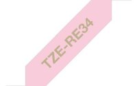 brother Textil-Schriftband TZe-RE34 TZERE34, 12 mm, gold auf rosa, 1 St.