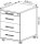 HAMMERBACHER AC30 Rollcontainer weiß 4 Auszüge 42,8 x 58,0 x 59,0 cm