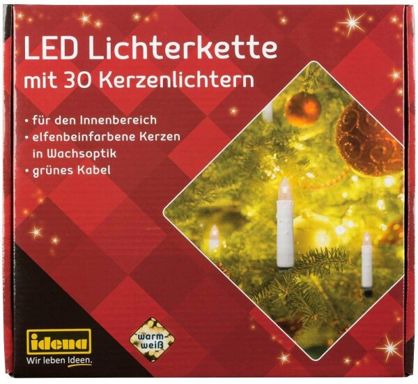 Idena 30er LED Lichterkette grün 16,0 m