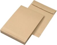 MAILmedia Faltentaschen DIN B4 ohne Fenster braun mit 4,0...
