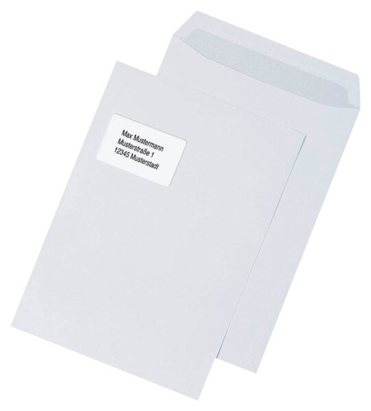 MAILmedia Versandtaschen DIN C4 mit Fenster weiß 100 St.