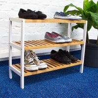 relaxdays Schuhregal braun, weiß 70,0 x 24,5 x 54,5...