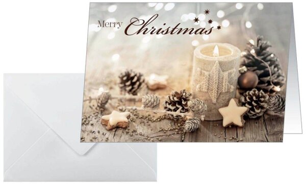 25 SIGEL Weihnachtskarten Christmas Candle DIN A6