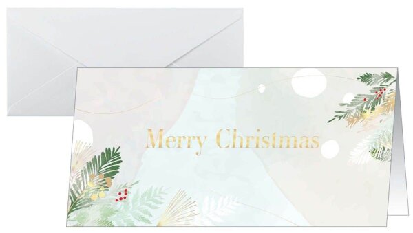 25 SIGEL Weihnachtskarten Christmas Forest Watercolor DIN lang