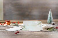 25 SIGEL Weihnachtskarten Christmas Forest Watercolor DIN lang