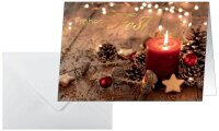10 SIGEL Weihnachtskarten Red Christmas Candle DIN A6
