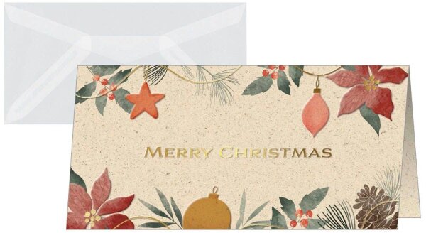 10 SIGEL Weihnachtskarten Christmas Art DIN lang