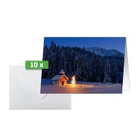 10 SIGEL Weihnachtskarten Christmas Chapel DIN A6