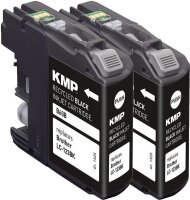 KMP B60D schwarz Druckerpatronen kompatibel zu brother LC-123BK, 2er-Set