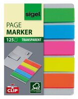 SIGEL Haftmarker transparent mit Clip Haftmarker...
